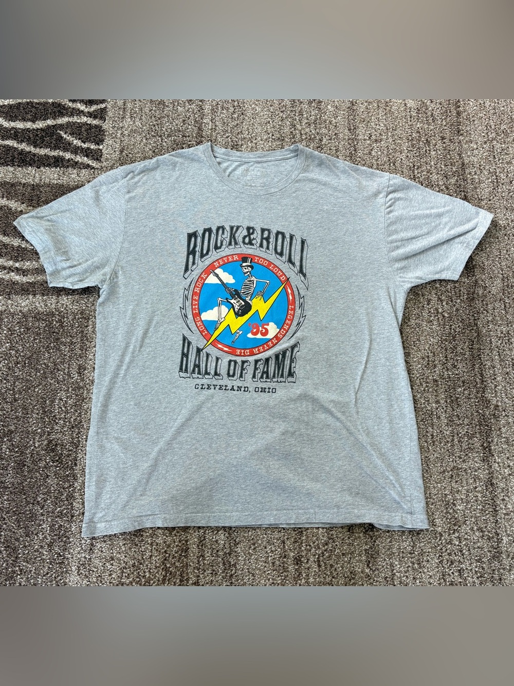 Rock & Roll Hall Of Fame Cleveland Ohio Inductees T-shirt Guitar Skeleton 2XL?